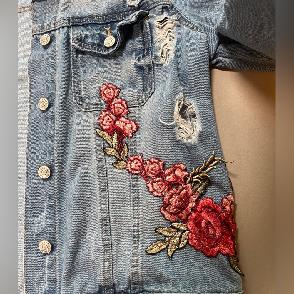 Unique Patch Papaya Jean Jacket - image 4